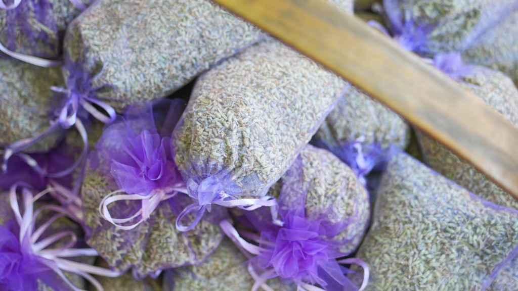Lavender sachets made with dried lavender buds for natural home fragrance and relaxation
